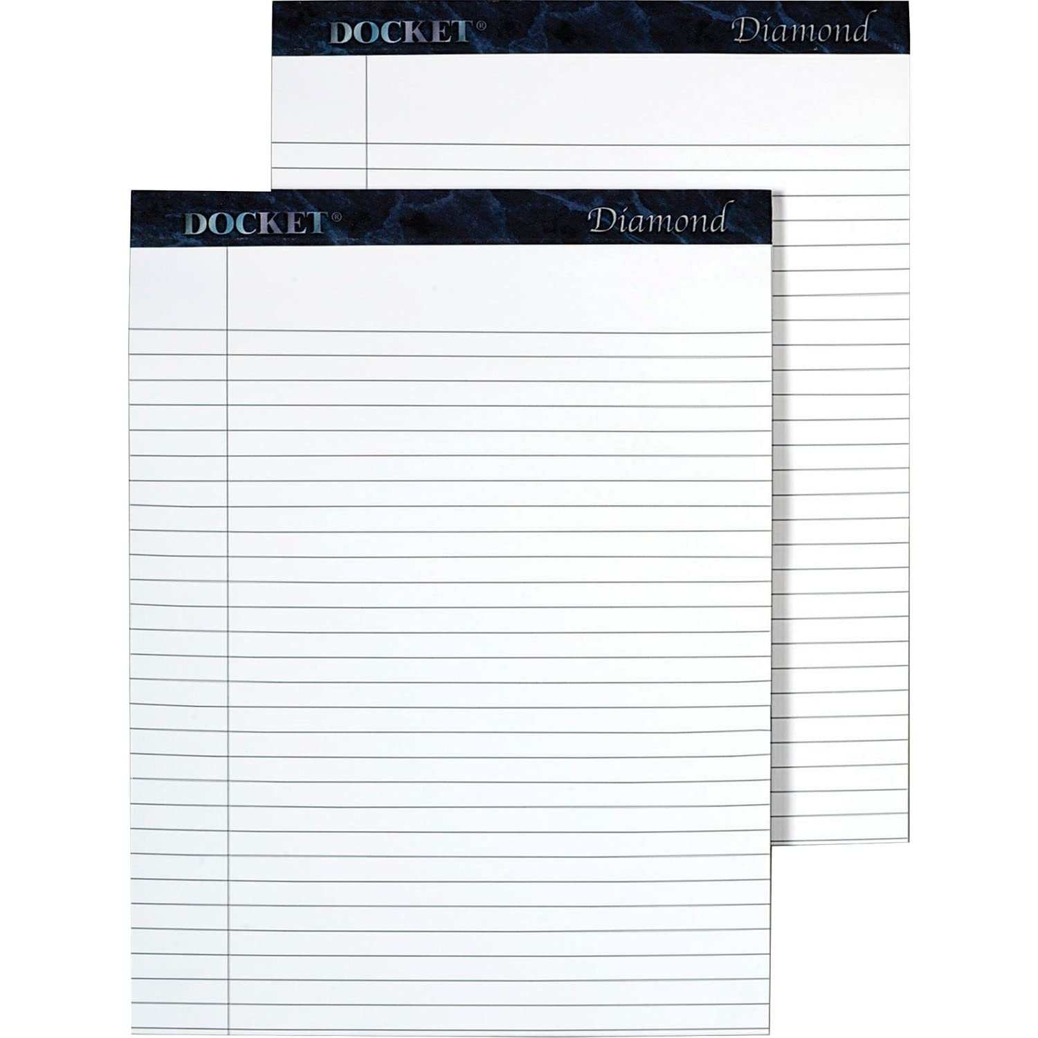 Tops Docket Diamond 100% Recycled Premium Stationery Tablet, 8-1/2 X 11-3/4 Inches, Perforated, White, Legal/Wide Rule, 50 Sheet