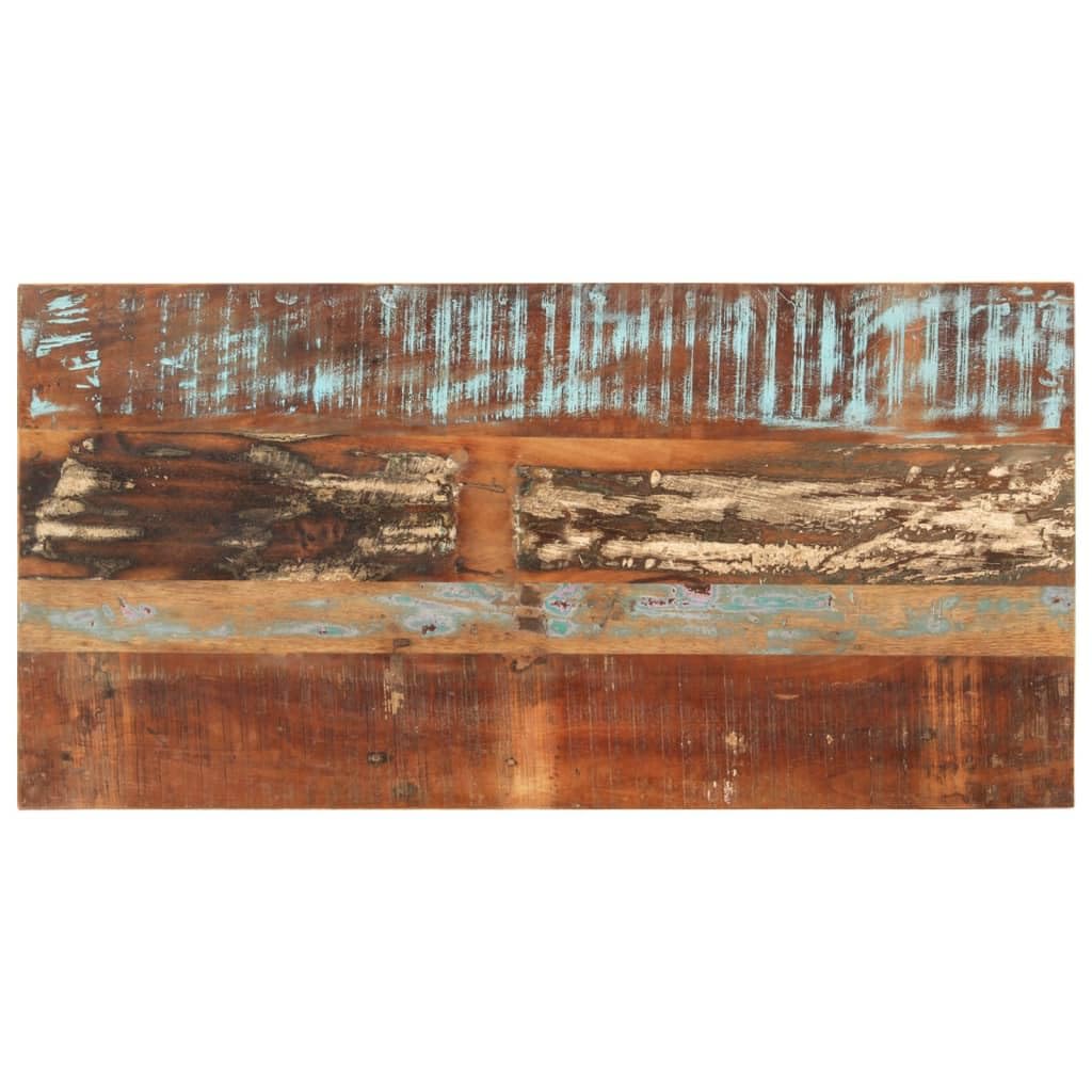 vidaXL Farmhouse Dining Table in Solid Reclaimed Wood with Iron Frame - Multicolour Rustic Rectangular Table for Kitchen or Dining Room, Handmade, Size: 43.3&quot;x21.7&quot;x29.9&quot;