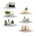 Horlimer Floating Corner Shelf Wall Mount, Set Of 6 Rustic Wood Corner Wall Shelves For Bedroom, Living Room, Bathroom, Kitchen (White)