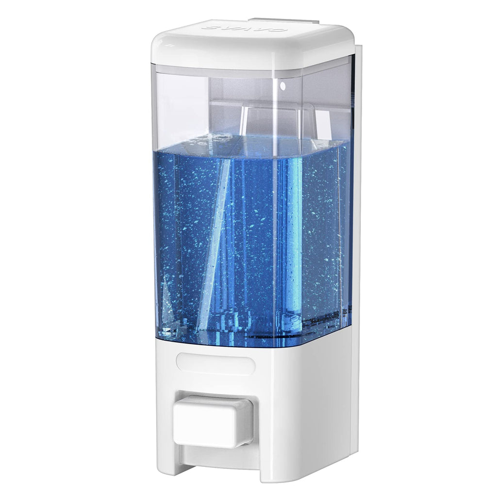 SVAVO Wall Mount Soap Dispenser, Manual Liquid/Lotion Pump Sterilizer Hand Dispenser Shower Shampoo Lotion Gel Container for Bat