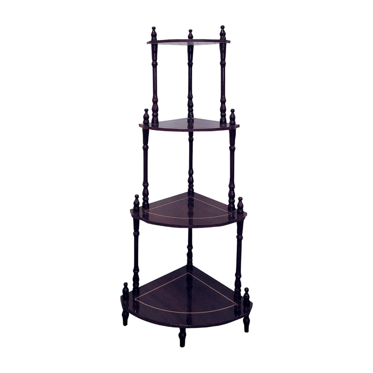 ORE International Cherry 4-Tier Corner Stand 4-Tier