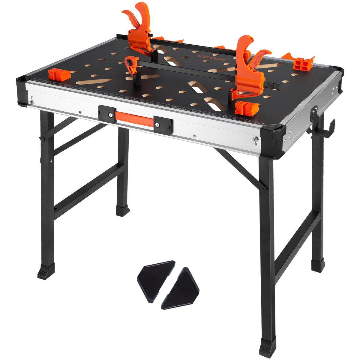 VEVOR Folding Work Table, 2-in-1 as Sawhorse & Workbench, 1000 lbs Load Capacity, Steel Legs, Portable Foldable Tool Stand with 