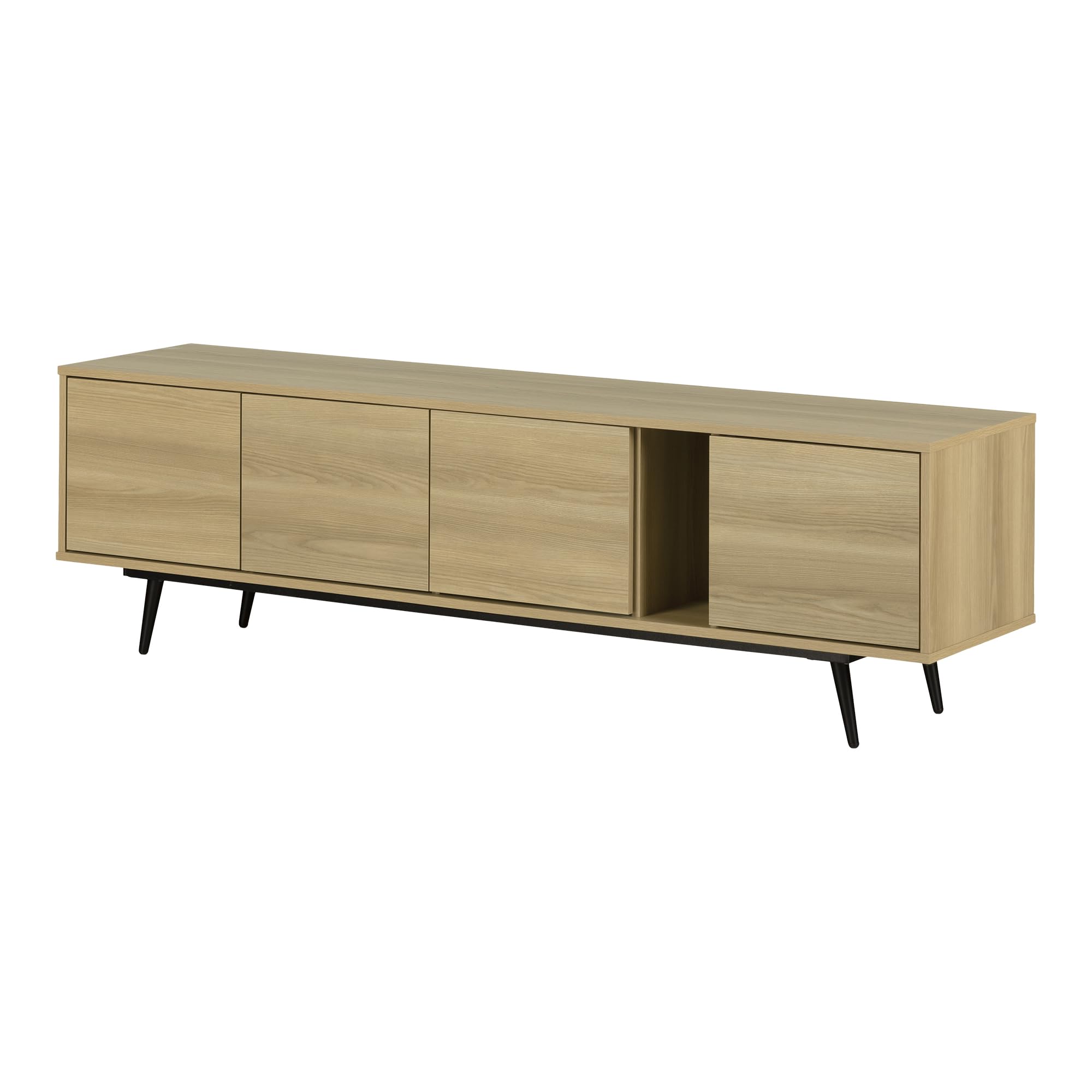 South Shore Mezzy Tv Stand With Doors, Natural Ash