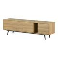 South Shore Mezzy Tv Stand With Doors, Natural Ash