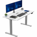 VIVO Electric 55 x 28 in Standing Desk, Memory Height Adjustment, 1B Series, Holds 220 lbs, One-Piece White Top, Gray Frame, DES