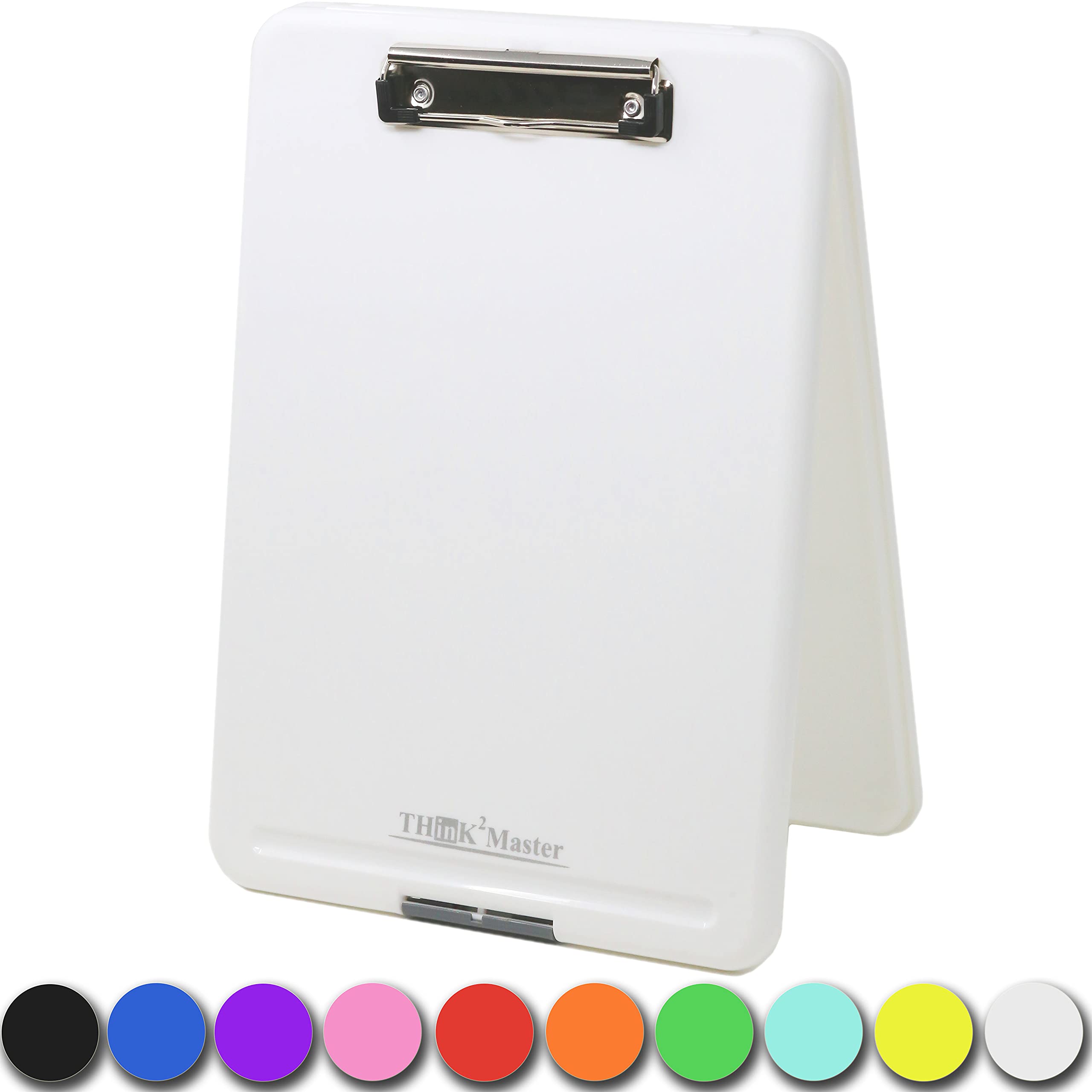 Think2Master White Plastic Storage Clipboard. | 25% Heavier & 25% Sturdier| Heavy Duty And Wont Flex Or Bend Like Other Brands (