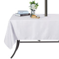 Saraflora Outdoor And Indoor Tablecloth -60X102 Inch White Wrinkle Free Washable Waterproof Table Cloth With Umbrella Hole And Zipper Rectangle Table Cover For Spring/Summer/Patio/Picnic/Bbqs/Party