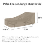 Easy-Going Waterproof Patio Lounge Chair Cover Uv Resistant Outdoor Chaise Lounge Covers With Tape Sealed Seam(2 Pack-78Wx35.5Dx33H Inch, Camel)