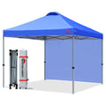 Mastercanopy Durable Ez Pop-Up Canopy Tent With 1 Sidewall (8'X8',Blue)