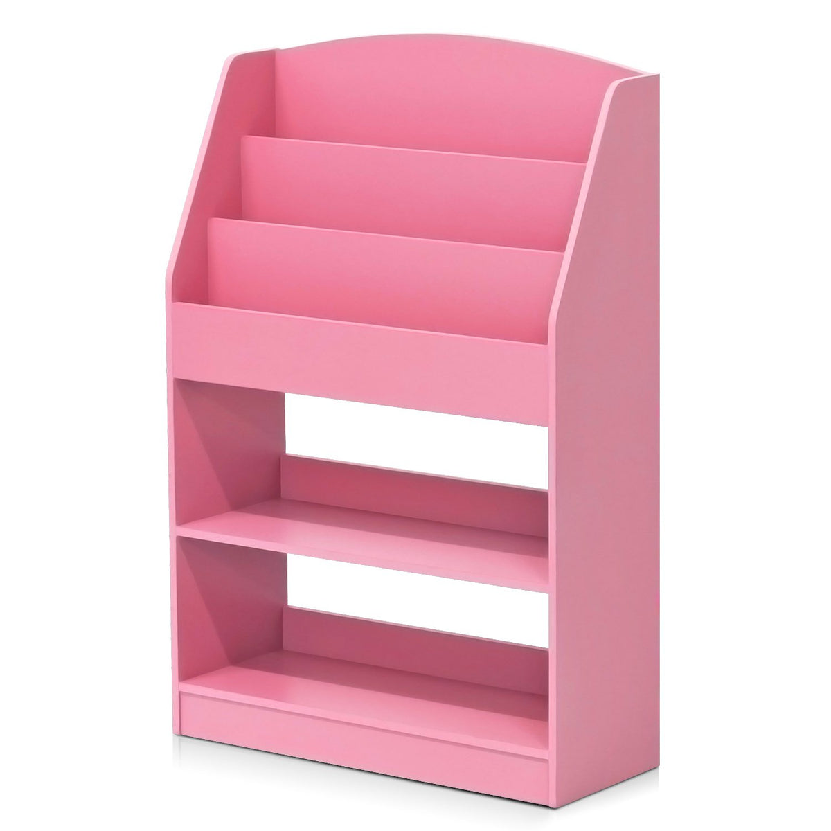 Furinno Lova Magazine/Bookshelf with Storage, 3-Row, Pink