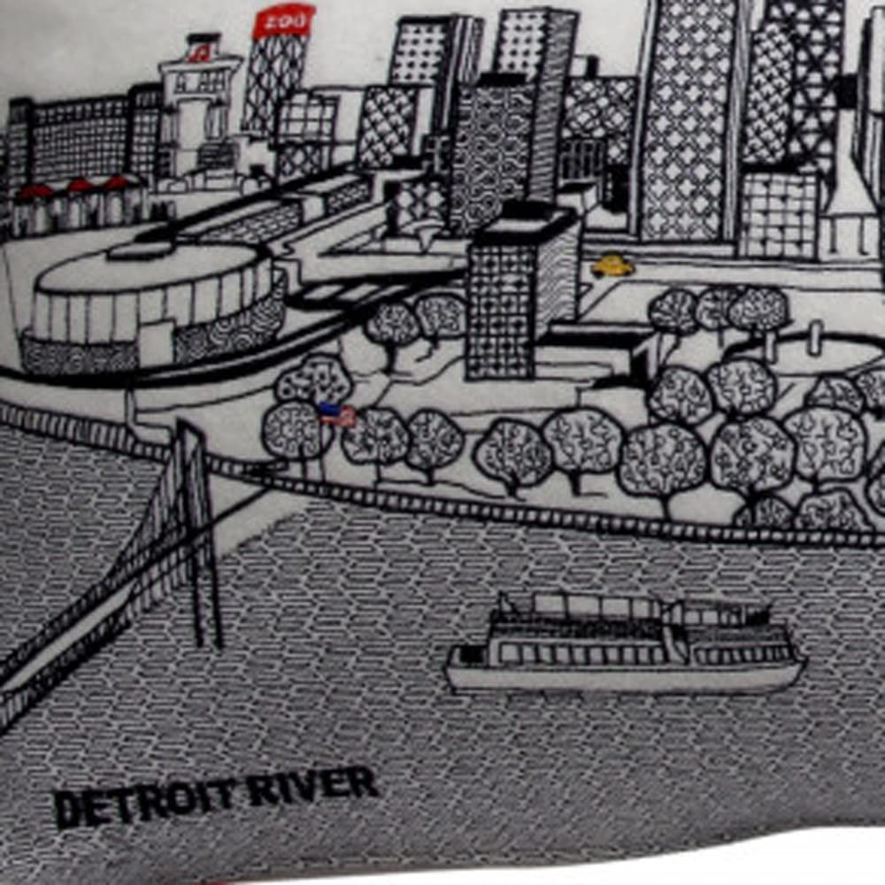 HomeRoots Cream 35' White Detroit Daylight Skyline Lumbar Decorative Pillow