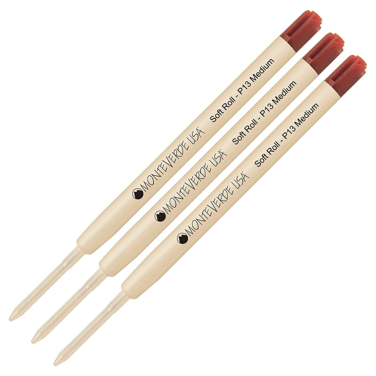 Lanier Combo Pack - 3 Pack - Monteverde Softroll Ballpoint P13 Paste Ink Refill Compatible With Most Parker Style Ballpoint Pens