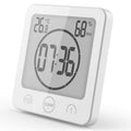 NOFIBAF Digital Bathroom Shower Wall Clock Timer with Alarm with Big LCD Display, Waterproof for Water Spray, Humidity Temperatu