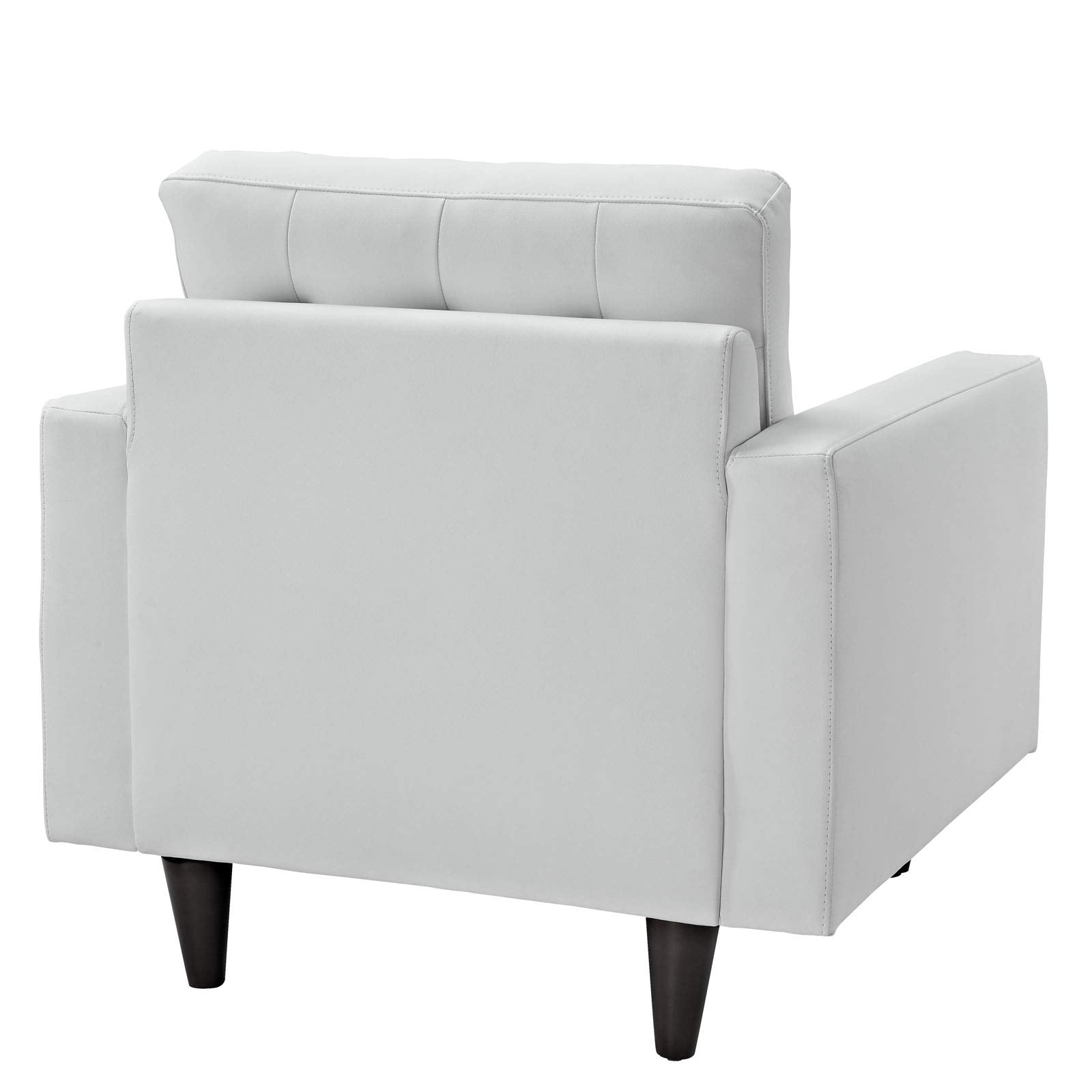 Modway Empress Mid-Century Modern Upholstered Leather Accent Arm Lounge Chair In White