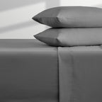 Sleep Zone Extra Deep Pocket Queen Sheet Set 4 Piece - Super Soft Brushed Microfiber Bedding Sheets Set Fits Deep Mattress Upto 21 Inches (Grey, Queen)