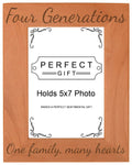 Gifts For All By Rachel Olevia Four Generations One Family Many Hearts Natural Wood Engraved 5x7 Portrait Picture Frame Wood