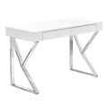 Best Master Furniture Ba233 Modern Computer Desk, Silver Finish