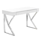 Best Master Furniture Ba233 Modern Computer Desk, Silver Finish