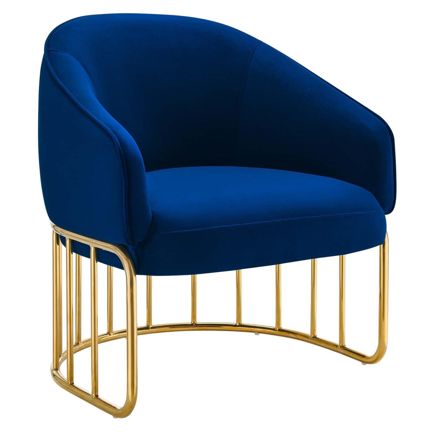 Modway Legacy Performance Velvet Armchair with Navy Finish EEI-5025-NAV
