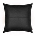 Brawarm Black Leather Throw Pillow 16 X 16 Inches, Faux Leather Pillow Cover With Piping, Hand Stitched Leather Decorative Throw