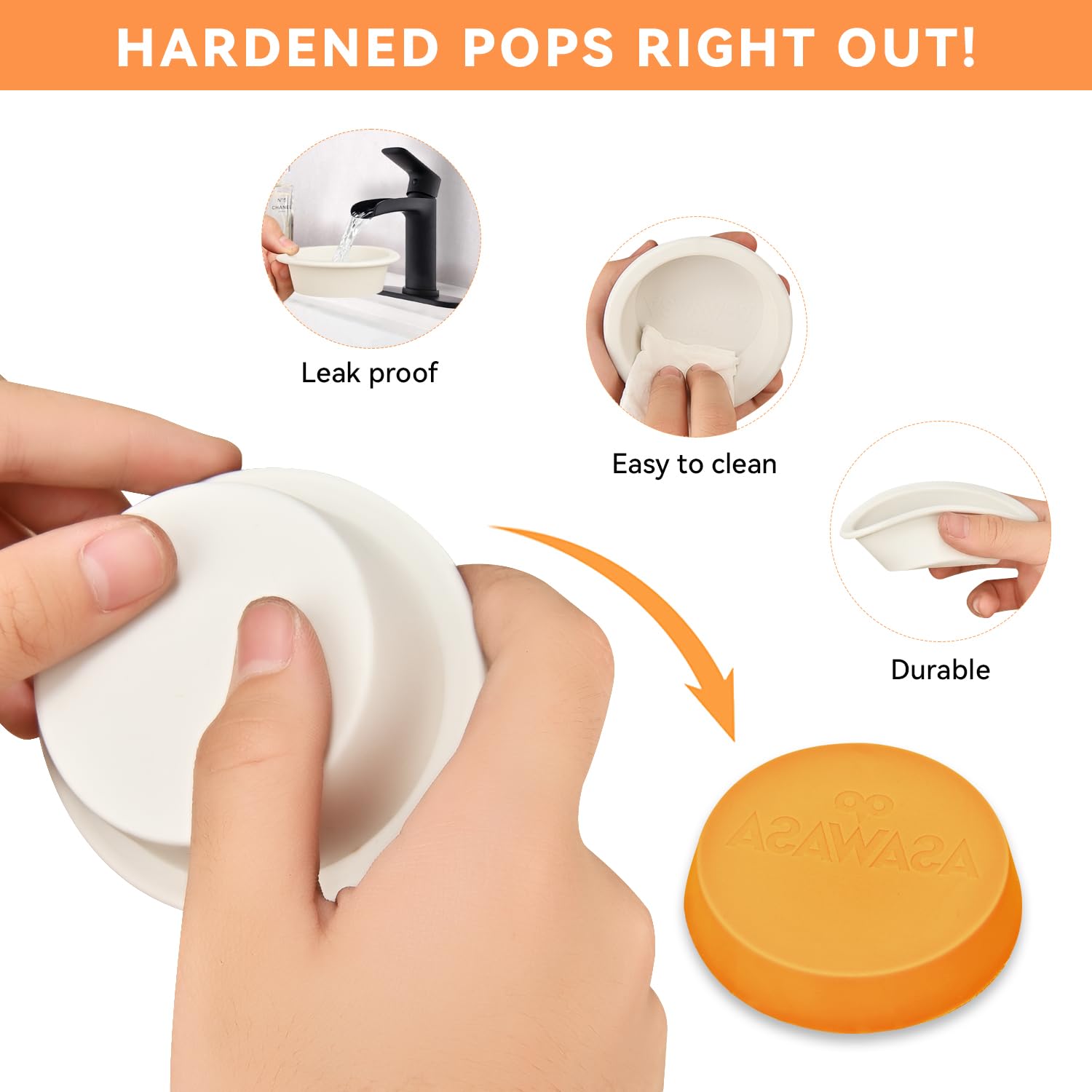 Asawasa 2 Pcs Silicone Liners For Wax Warmer,No Mess, No Scrape, Long Lasting And Reusable, 2.48 In In Bottom Diameter (Medium S