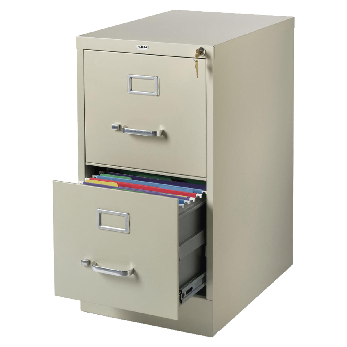 Lorell LLR42290 2-Drawer Vertical File, 15&quot; x 22&quot; x 28, Putty