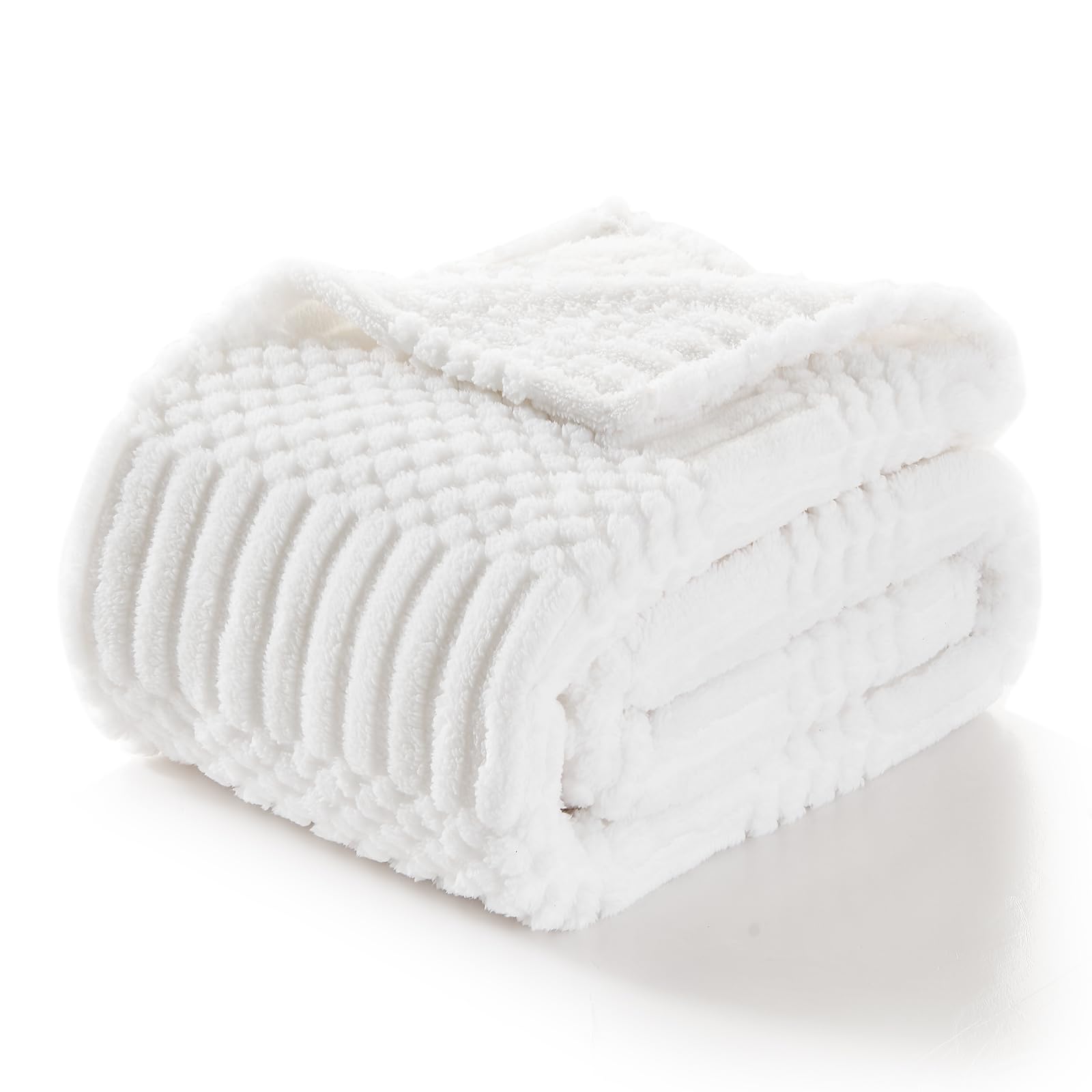 Lifein Fall Throw Blanket For Couch-Soft White Boho Bed Throw Blanket,Fleece Cozy Blanket For Autumn,Cute White Fluffy Lightweig