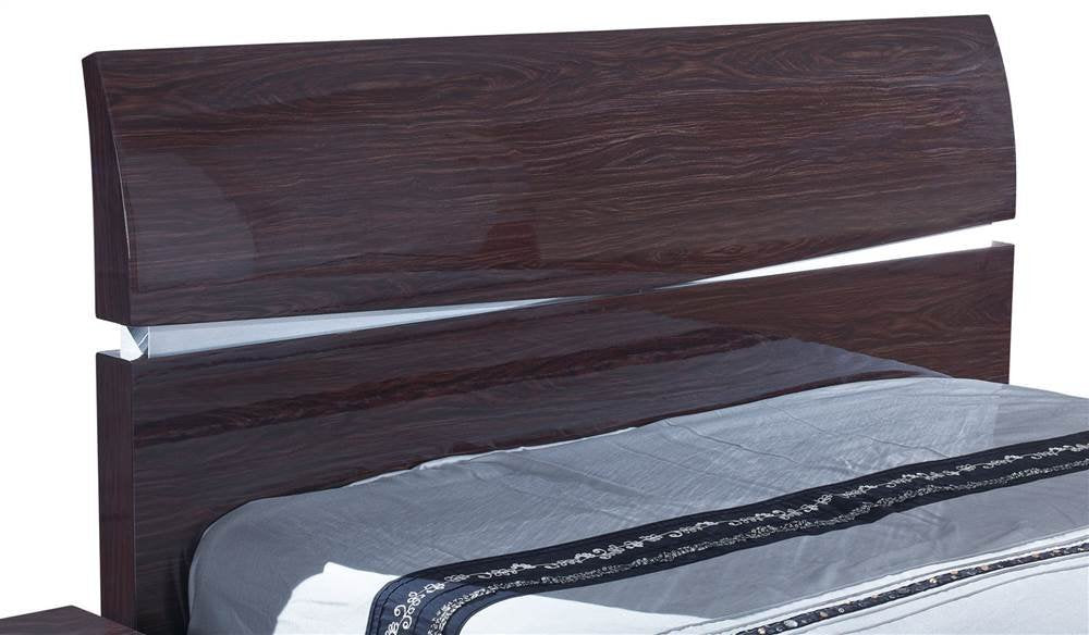 Global Furniture Aurora Collection Mdf/Wood Veneer Bedroom Set With King Bed, Wenge