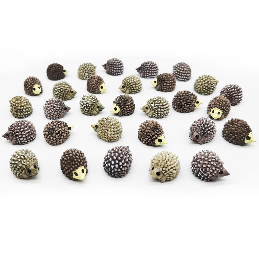 Maomia 36 Pcs Mini Hedgehog Figurines, Fairy Garden Hedgehog Miniature Figurines Moss Landscape Diy Terrarium Crafts Ornament Ac