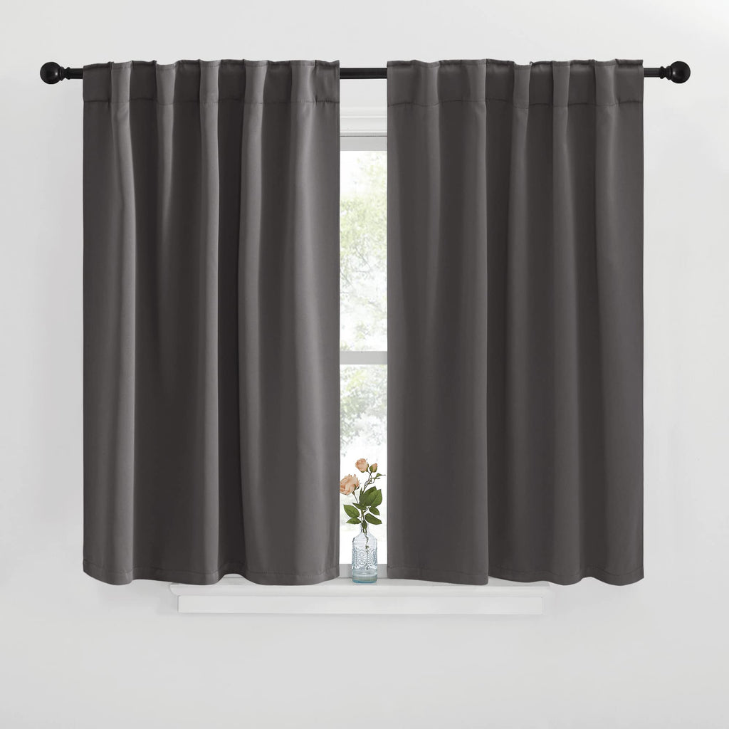 Nicetown Blackout Window Curtains For Camper - (Grey Color) 42X40 Inch, 2 Panels Set, Thermal Insulated Room Darkening Blackout Drapes/Draperies With Rod Pocket & Back Tab For Loft