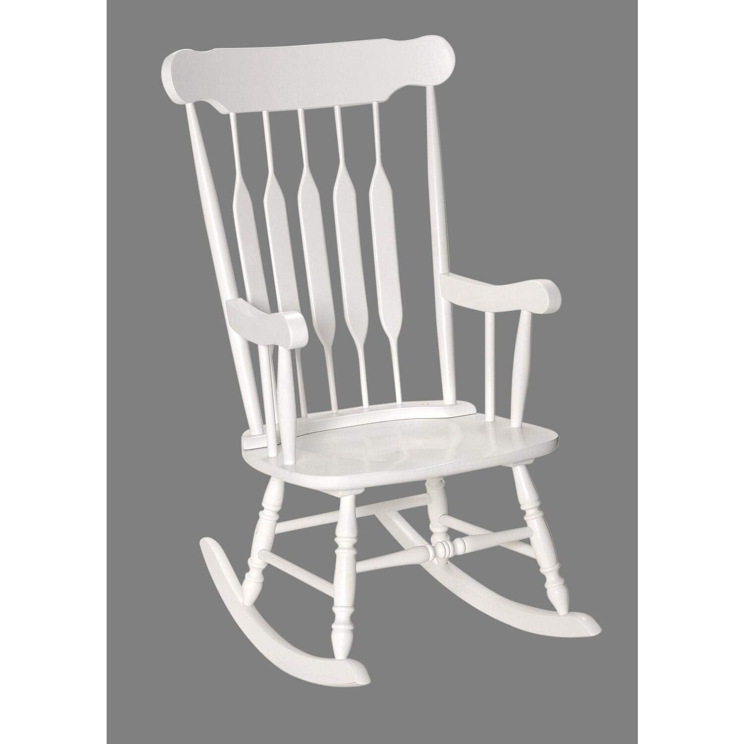 Gift Mark Rocking Chairs - Classic Wooden Rocker - Comfort Fitted Design Perfect for Living Rooms, Bedrooms, Nurserys, and More - Classic Vintage Style Chairs (White)