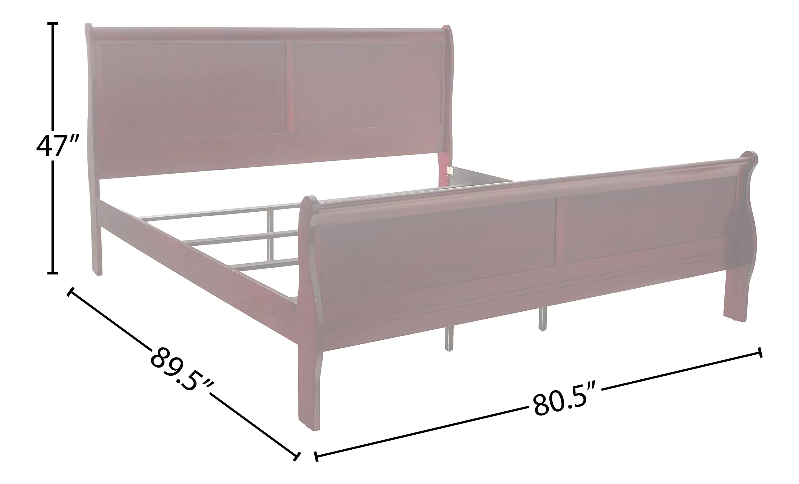 Acme Louis Philippe Eastern King Bed in Cherry