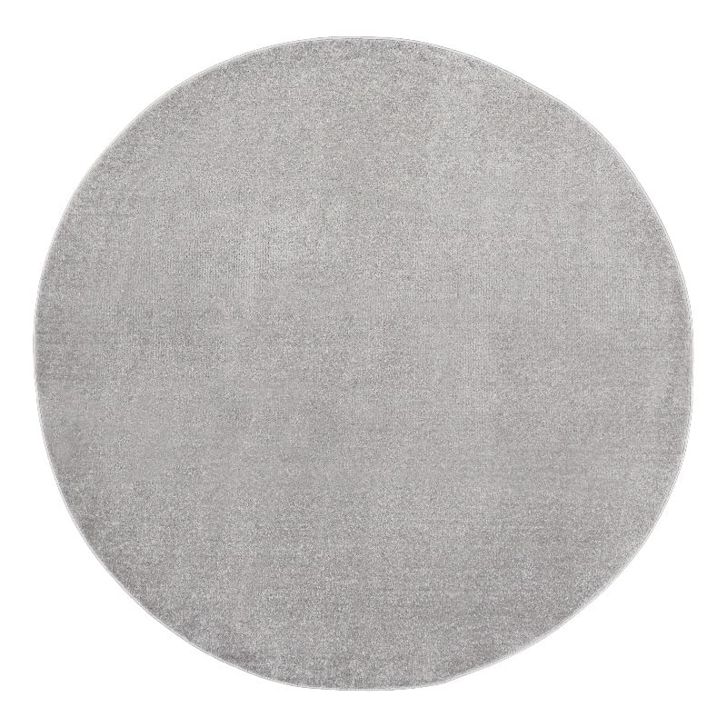 Nourison Essentials Indoor/Outdoor Silver Grey 10' X Round Area Rug, Easy Cleaning, Non Shedding, Bed Room, Living Room, Dining Room, Backyard, Deck, Patio (10 Round)