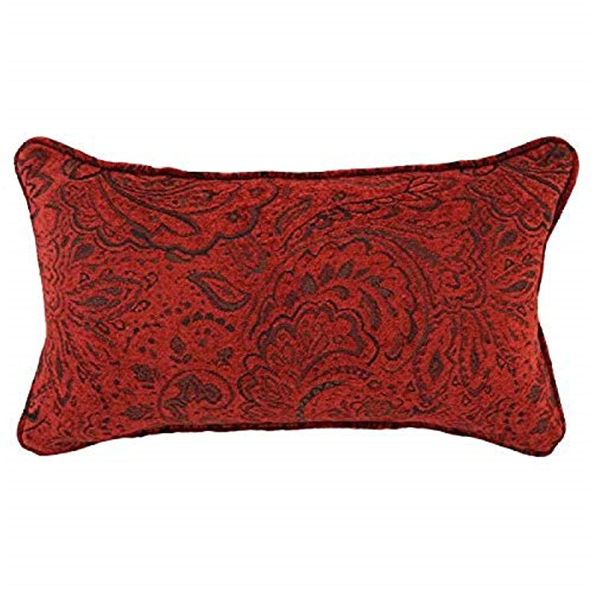 Blazing Needles Corded Rectangular Jacquard Chenille Throw Pillow, 20&quot; x 12&quot;, Macaroon