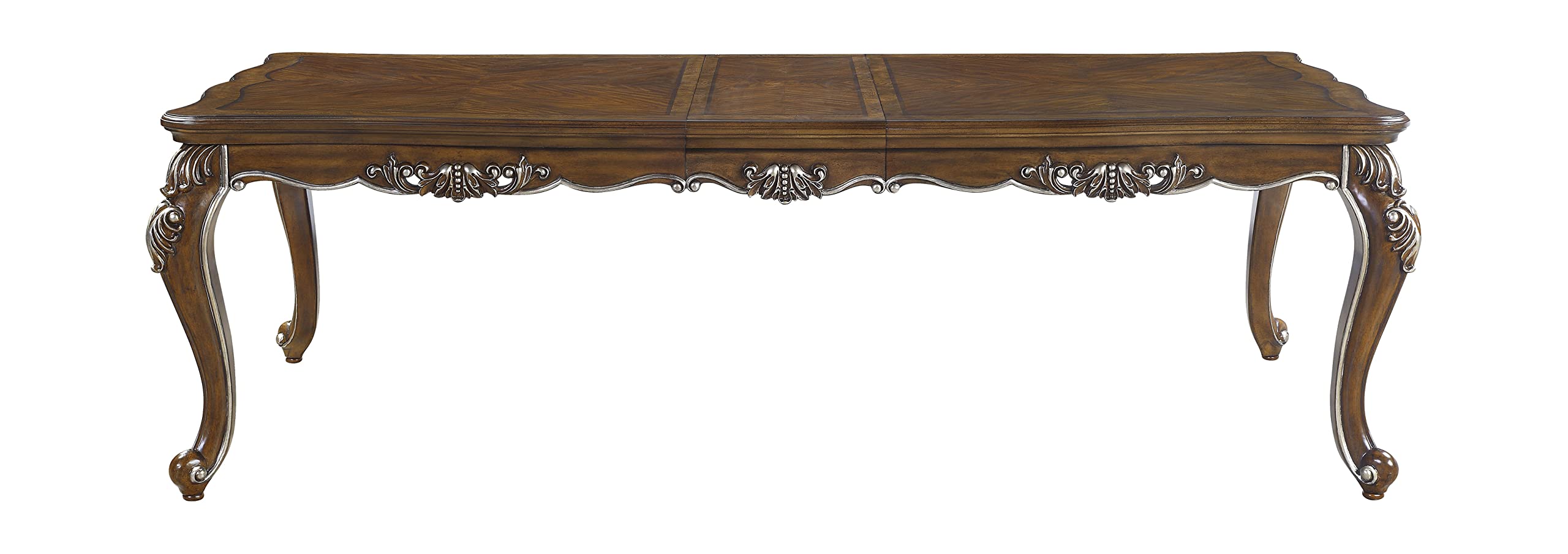 Acme Latisha Wooden Dining Table with Floral Moldings - Thumbnail 2