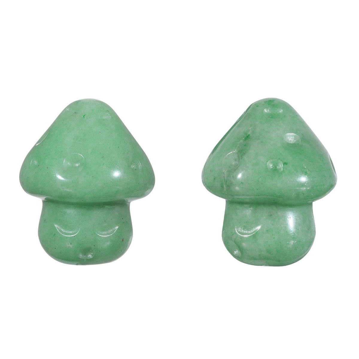 Sunyik 2Pcs Mini Crystal Mushroom Sculpture Decor, Carved Mushroom Stone For Witchcraft Garden Lawn Flower Pot Decoration, 1.1-1