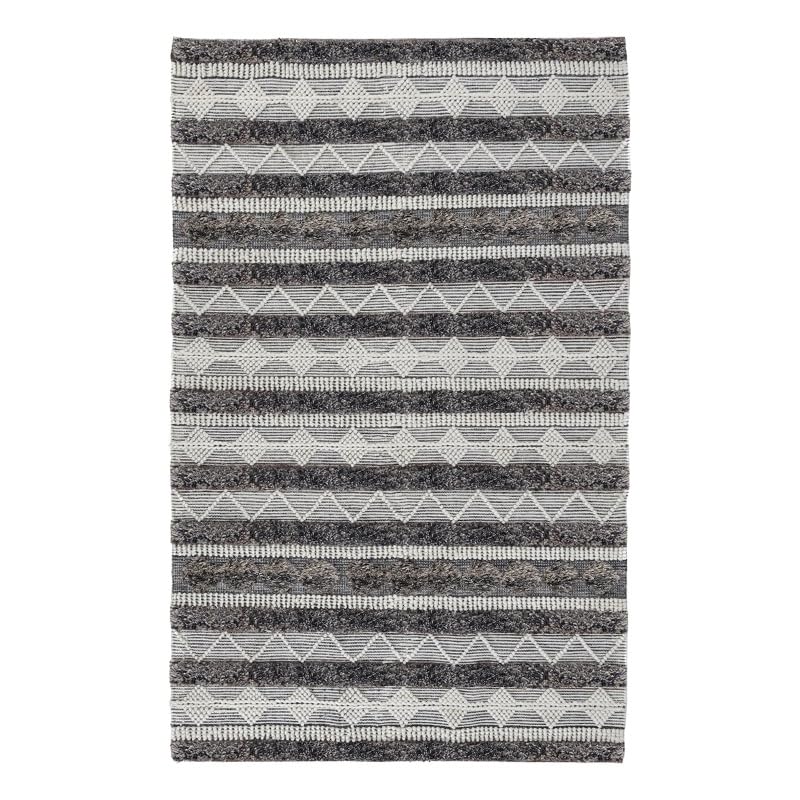Kosas Home Tonopah 24 x 30 Geometric Polyester Fabric Area Rug in Ivory/Gray