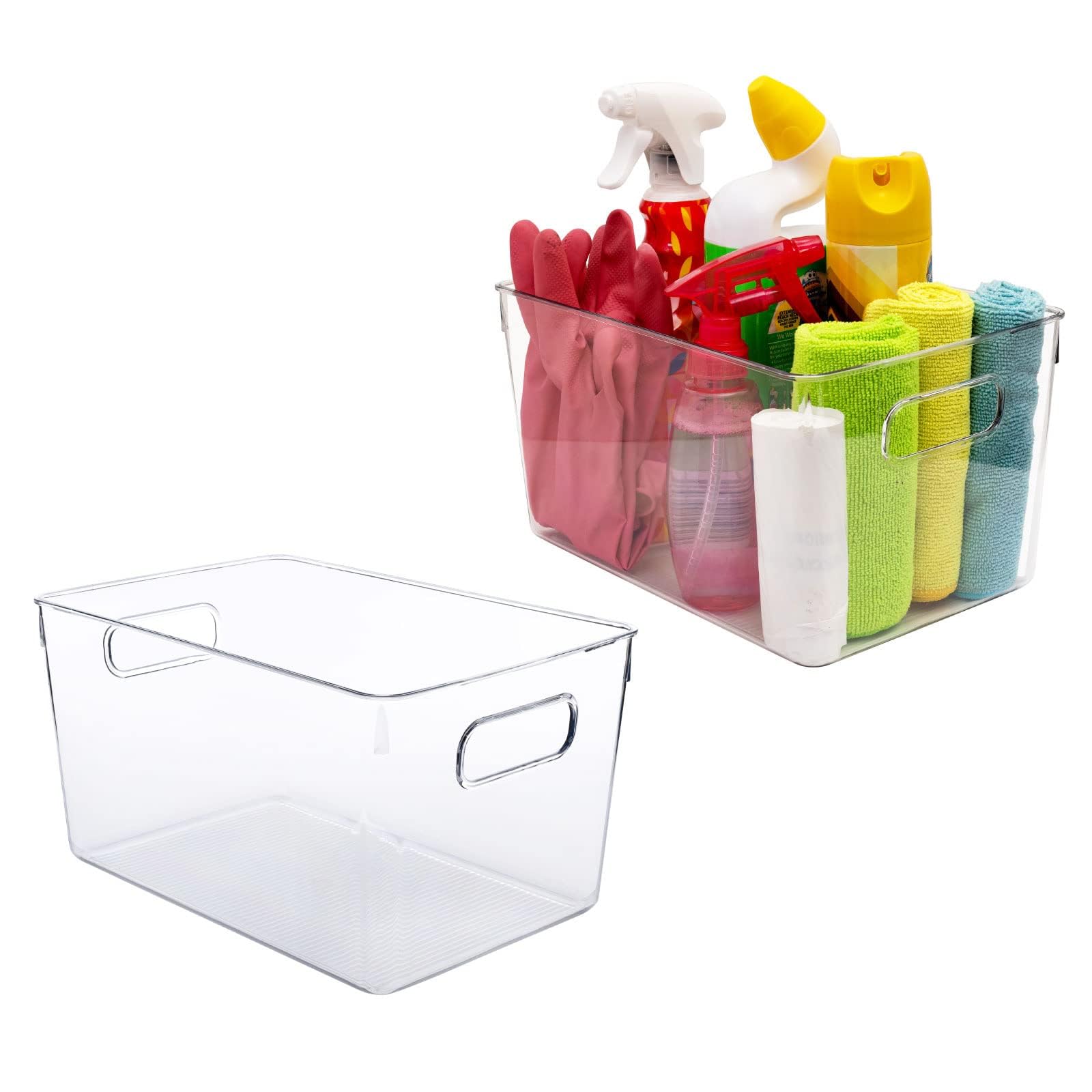 Clear storage organizer bins, Kitchen Cabinet Organizers and Storage Baskets Pantry Fridge Containers for Organizing Cabinet Org