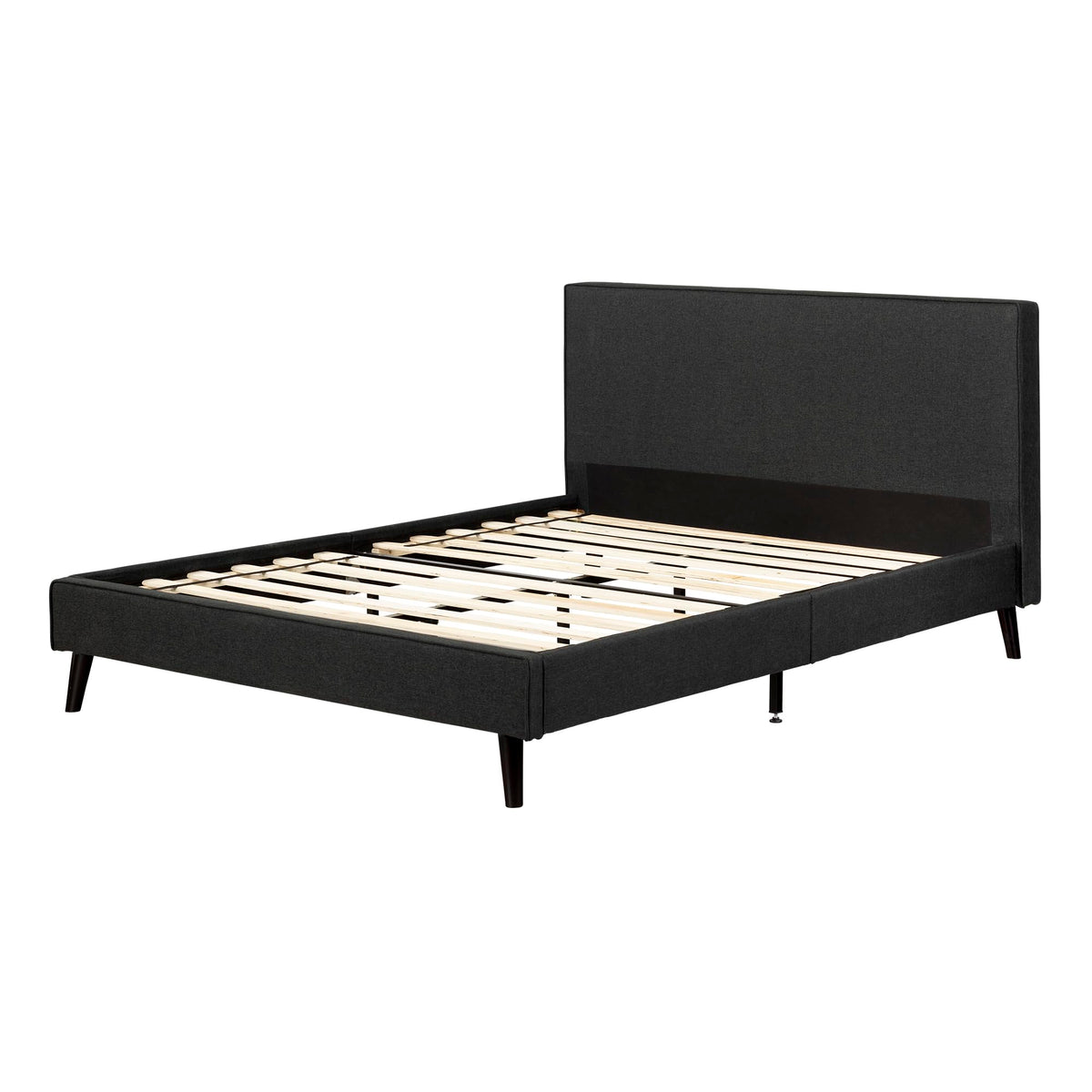 South Shore Milton Complete Upholstered Bed, Queen, Matte Charcoal