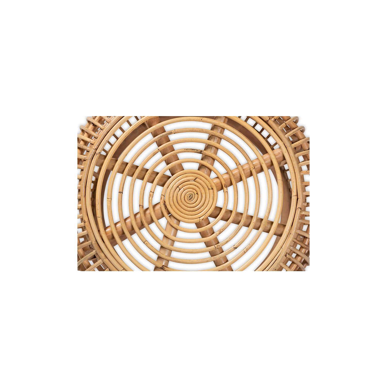 Baxton Studio Maverick Modern Bohemian Natural Brown Rattan End Table