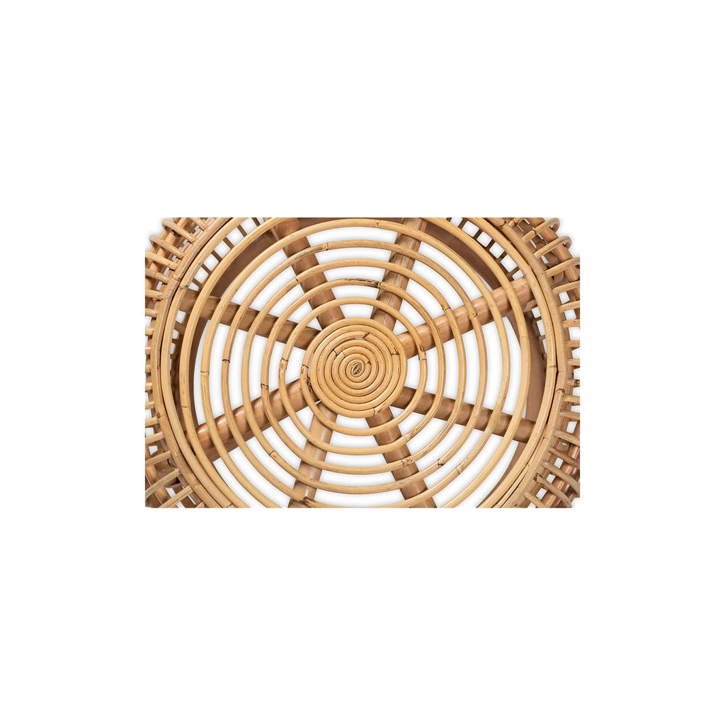 Baxton Studio Maverick Modern Bohemian Natural Brown Rattan End Table