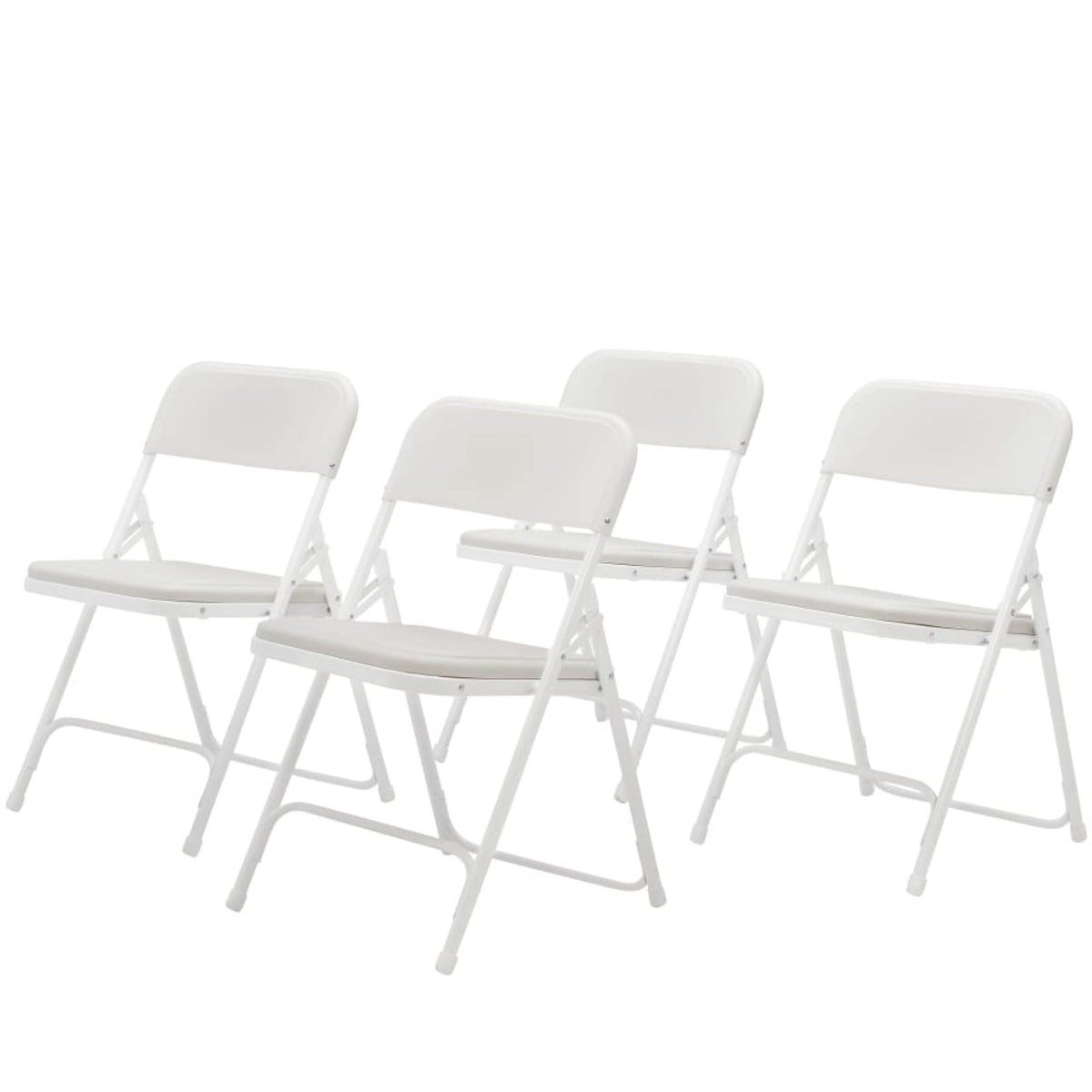 (4 Pack) NPS® 800 Series Premium Lightweight Plastic Folding Chair, White, 480 lbs Capacity