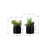 Monarch Specialties I 9554 Artificial Plant, 7' Tall, Succulent, Set of 2, Decorative, Green Plants