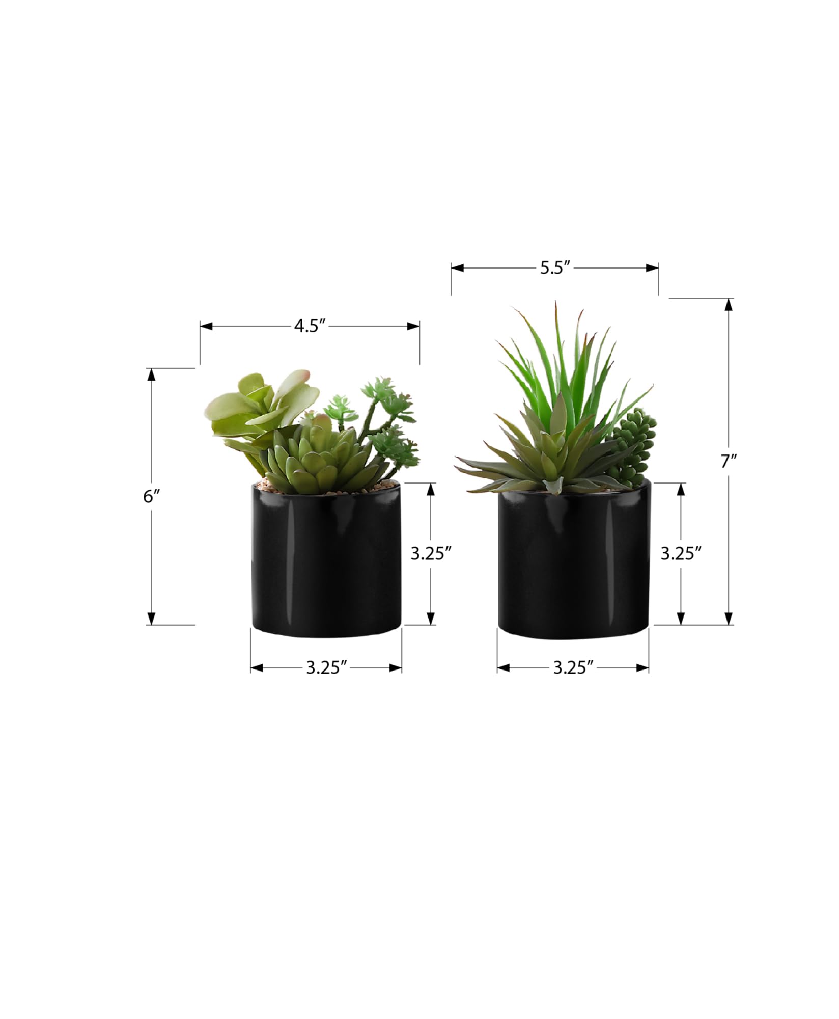 Monarch Specialties I 9554 Artificial Plant, 7' Tall, Succulent, Set of 2, Decorative, Green Plants