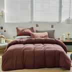 Clothknow Brick Red King Size Comforter Set 3Pcs Brownish Bedding Comforter Sets Rust Red Comforter King Soft Blackish Comforter And 2 X Pillowcases