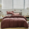 Clothknow Brick Red Comforter Full Size 3Pcs Rust Red Bedding Comforter Sets Blackish Comforter Women Men Comforter Soft Brownish Comforter Full And 2 X Pillowcases