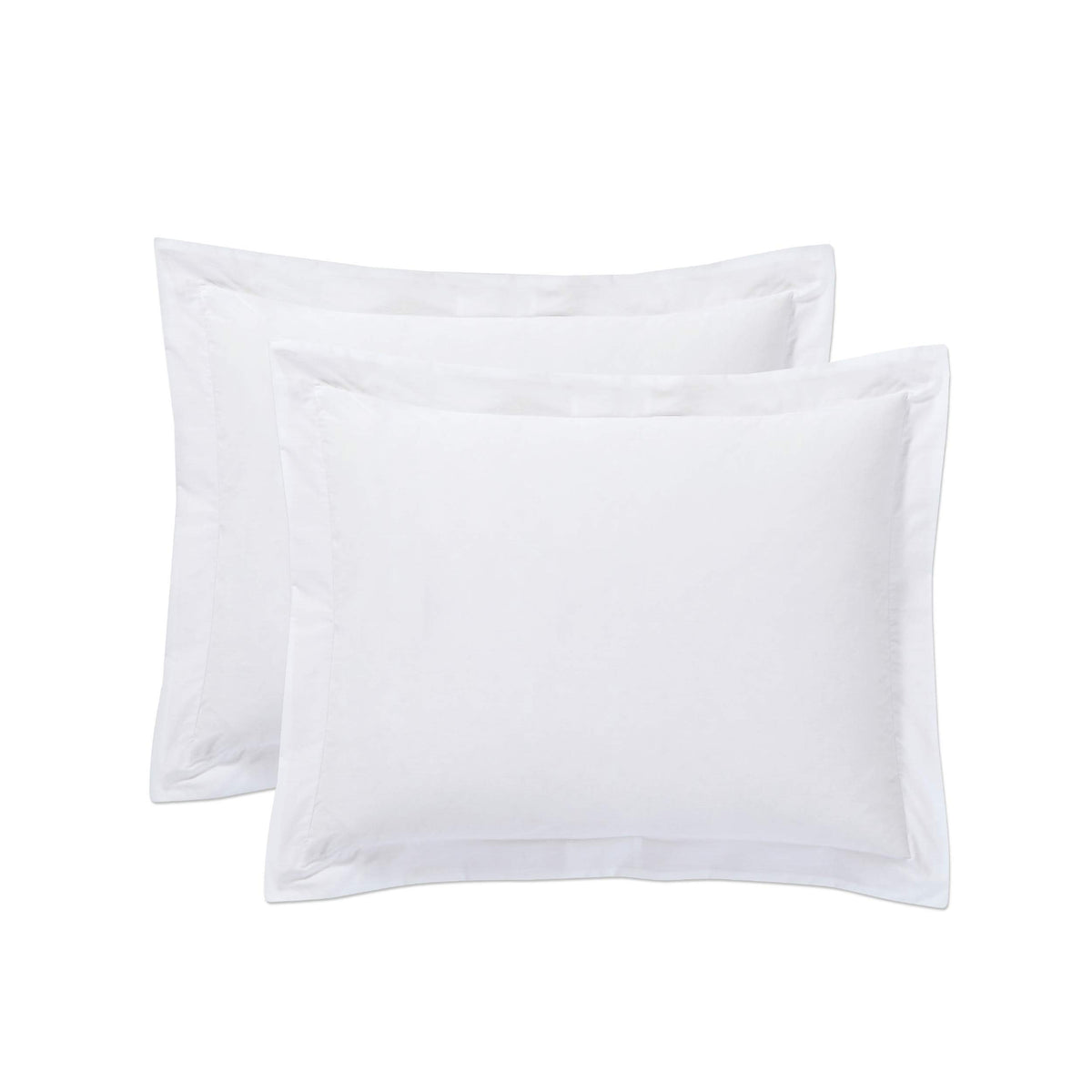 Todays Home Tailored Bed Pillow Shams, Cotton Blend Design, Standard, White, 2-Pack