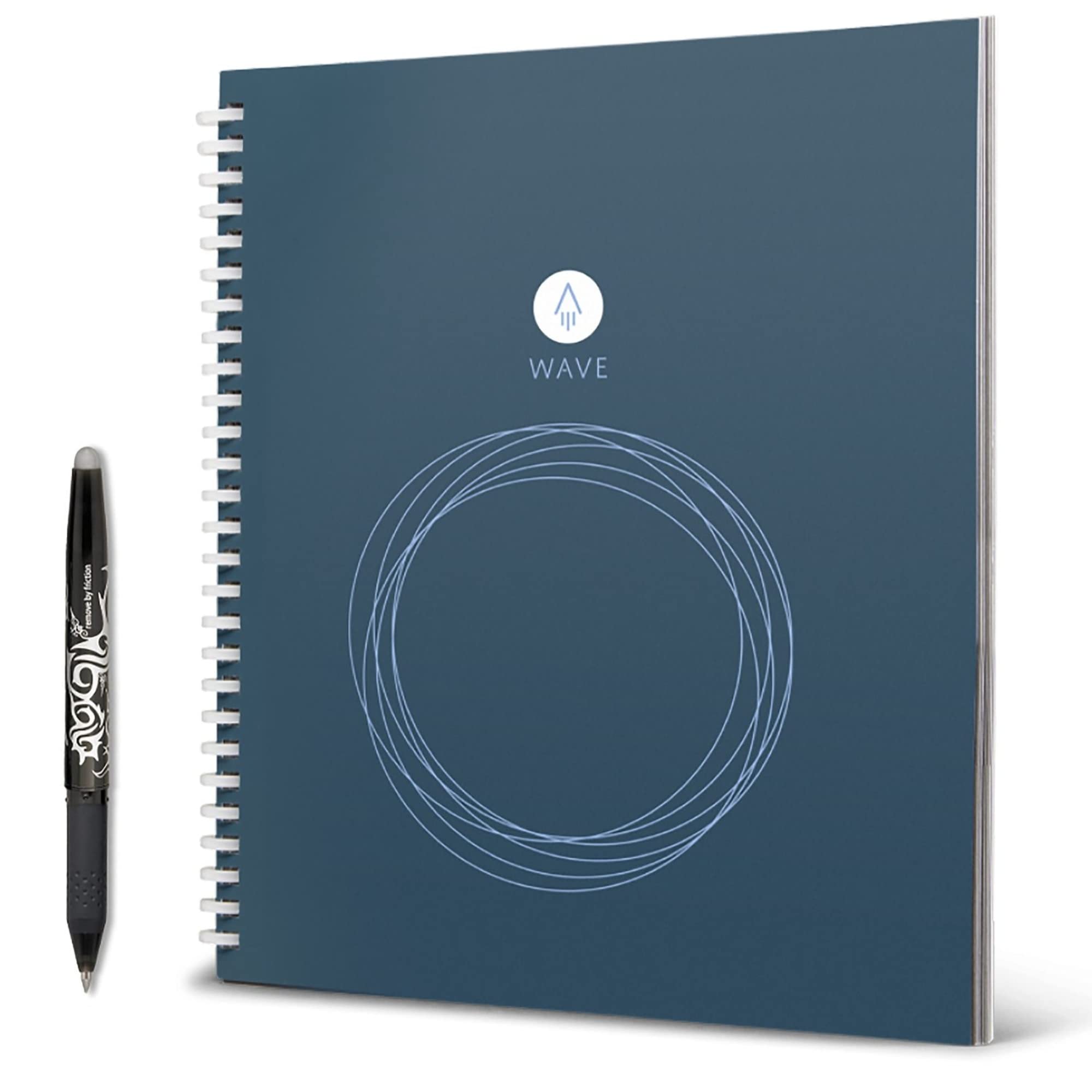 Rocketbook Wave Smart Reusable Notebook, Dotted Rule, Blue Cover, (40) 9.5 X 8.5 Sheets