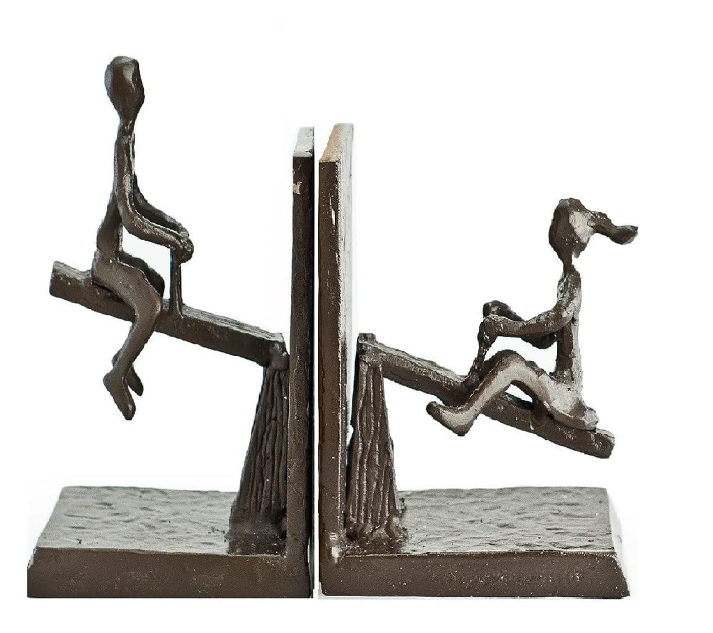 Danya B. Zi13023 See-Saw Metal Bookend Set. Iron Metal Art For Home And Office Decor - Decorative Bookends For Shelves. Perfect