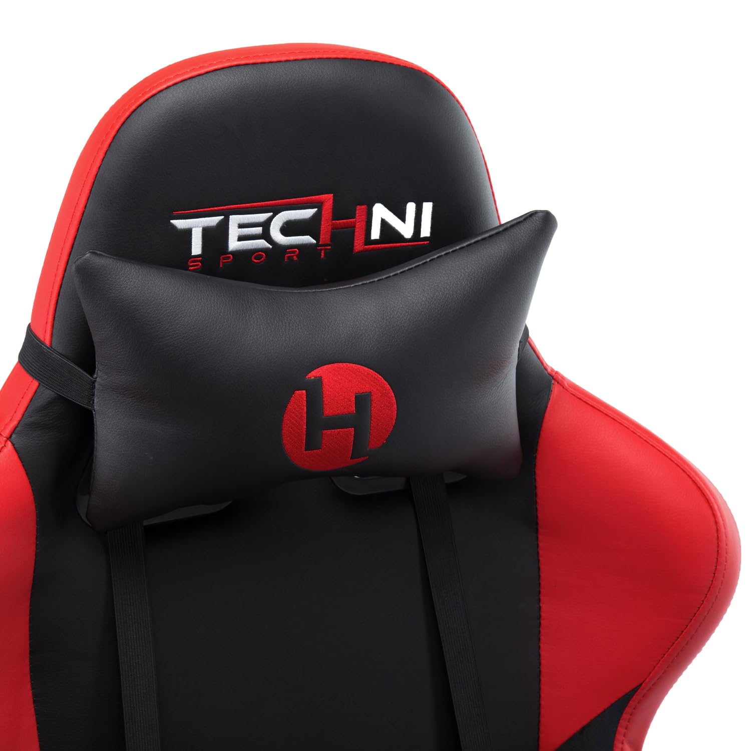 Techni Sport Pc Gaming Chair With Foam Seat And Padded Arms, Reclining Office Chair With Height And Tilt Adjustable, Red